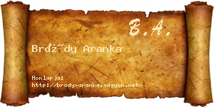 Bródy Aranka névjegykártya