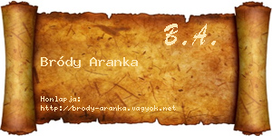 Bródy Aranka névjegykártya