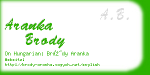 aranka brody business card